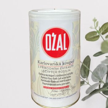 OZAL, karlovarská koupelová sůl, dóza se sypátkem