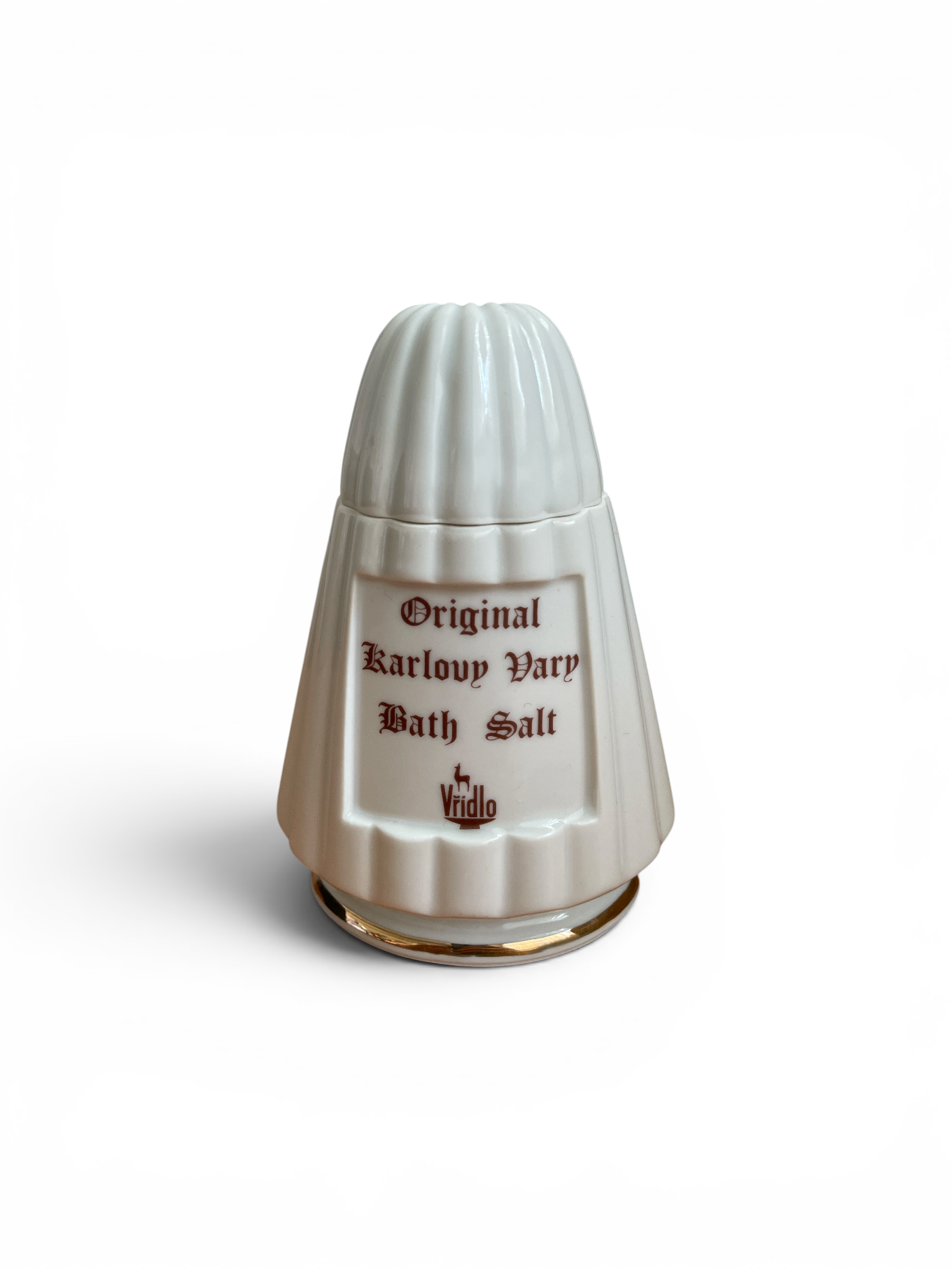 ORIGINÁL, karlovarská koupelová sůl v dárkovém balení (ZLATÁ/made in Czechoslovakia) – keramická dóza 240g